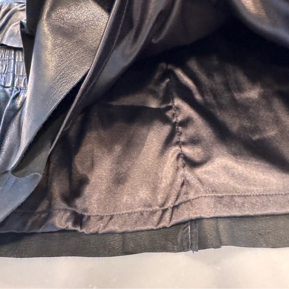NEW Maje Leather Skirt Black Jupia Ruffle Mini A Line $595 Size 34 FR / 6 US - Picture 10 of 13